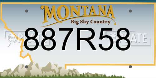 887R58 Montana License Plate