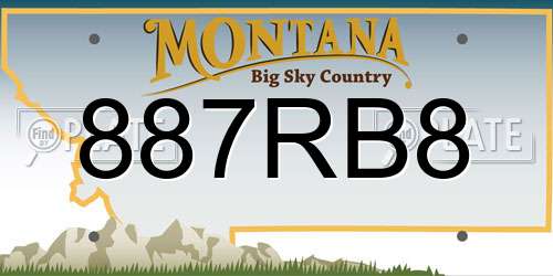 887RB8 Montana License Plate