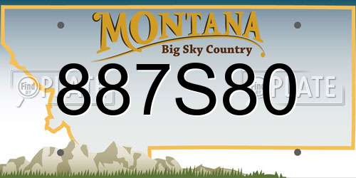 887S80 Montana License Plate
