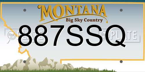887SSQ Montana License Plate