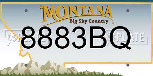 8883BQ Montana License Plate
