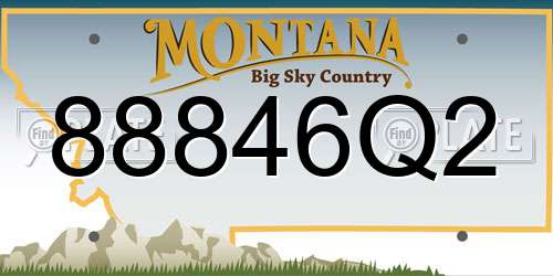 88846Q2 Montana License Plate