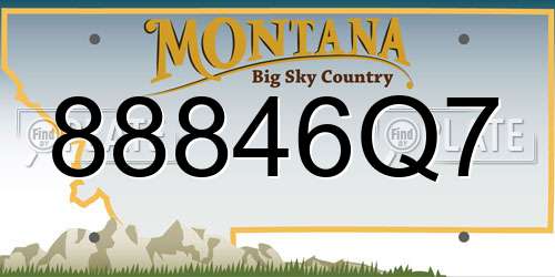 88846Q7 Montana License Plate