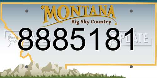 8885181 Montana License Plate