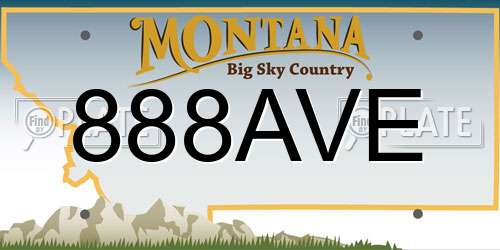888AVE Montana License Plate