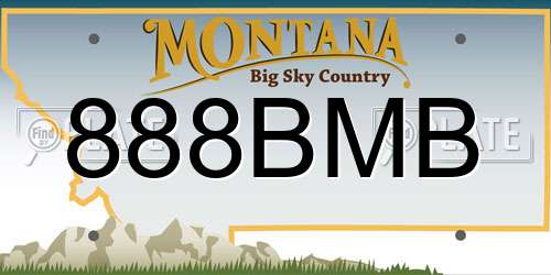 888BMB Montana License Plate