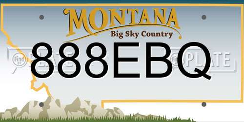 888EBQ Montana License Plate