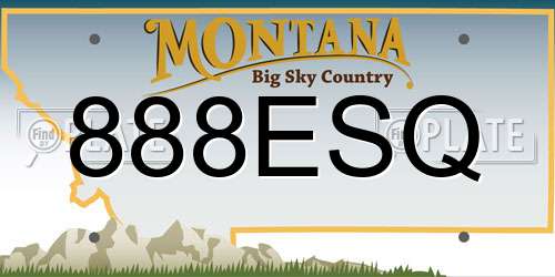 888ESQ Montana License Plate