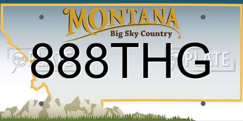 888THG Montana License Plate
