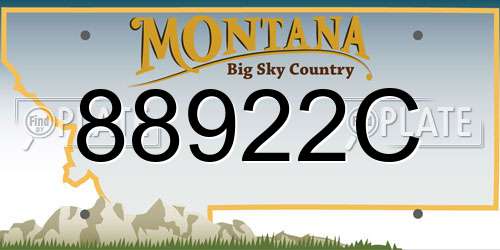 88922C Montana License Plate