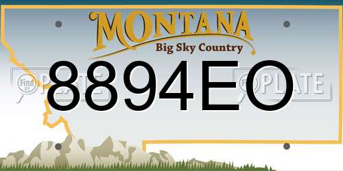 8894EO Montana License Plate