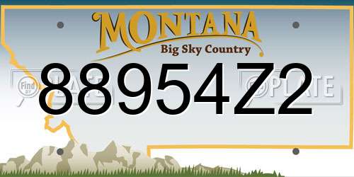 88954Z2 Montana License Plate