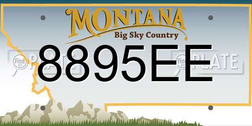 8895EE Montana License Plate