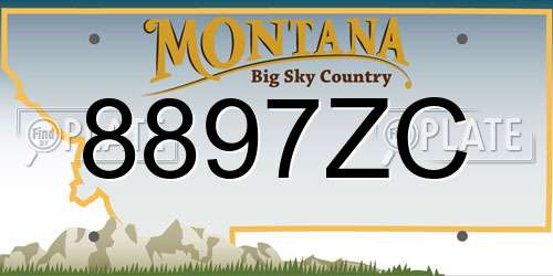 8897ZC Montana License Plate