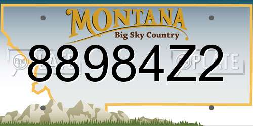 88984Z2 Montana License Plate