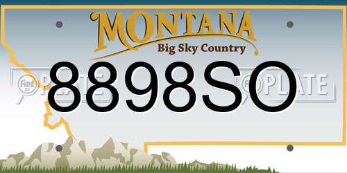 8898SO Montana License Plate