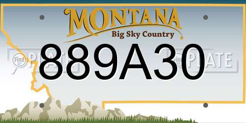 889A30 Montana License Plate
