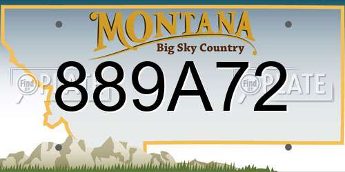 889A72 Montana License Plate