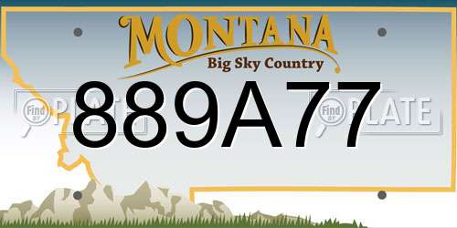 889A77 Montana License Plate