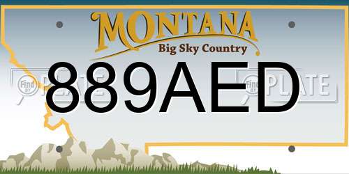 889AED Montana License Plate