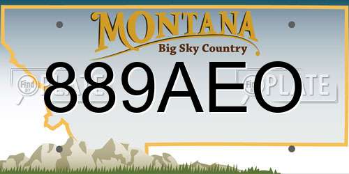 889AEO Montana License Plate