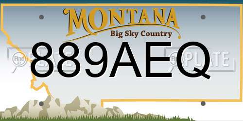 889AEQ Montana License Plate