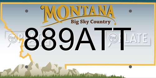 889ATT Montana License Plate