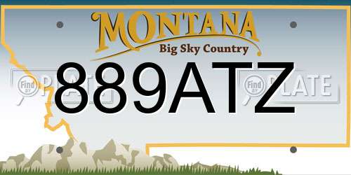 889ATZ Montana License Plate