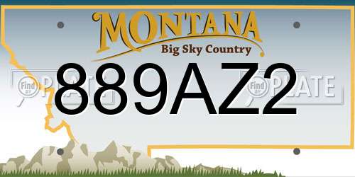 889AZ2 Montana License Plate