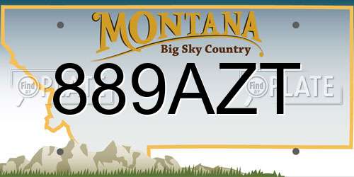 889AZT Montana License Plate
