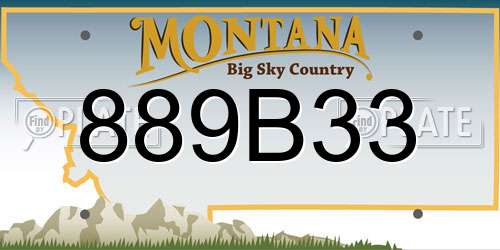 889B33 Montana License Plate