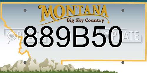 889B50 Montana License Plate