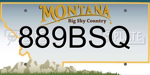 889BSQ Montana License Plate