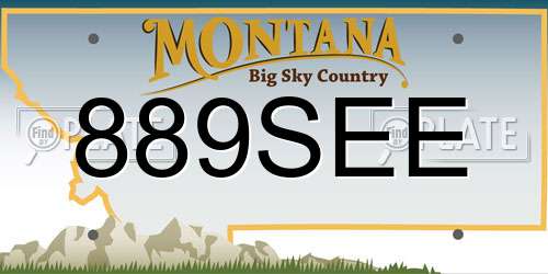 889SEE Montana License Plate