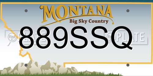 889SSQ Montana License Plate