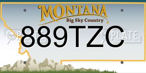 889TZC Montana License Plate