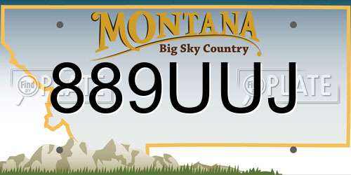 889UUJ Montana License Plate