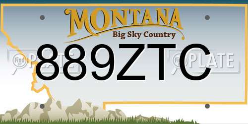 889ZTC Montana License Plate