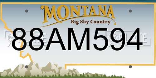 88AM594 Montana License Plate