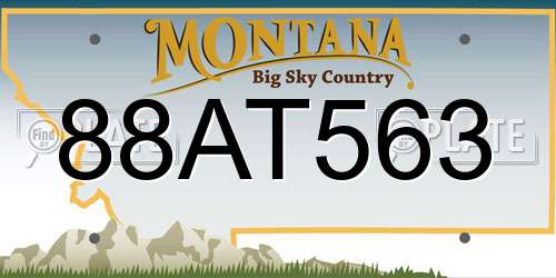 88AT563 Montana License Plate