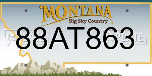 88AT863 Montana License Plate