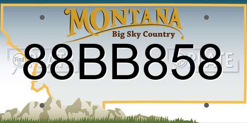 88BB858 Montana License Plate