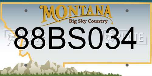 88BS034 Montana License Plate