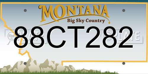 88CT282 Montana License Plate