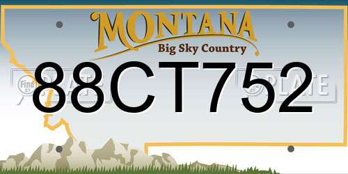 88CT752 Montana License Plate