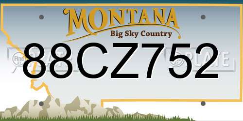 88CZ752 Montana License Plate