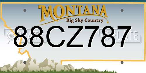 88CZ787 Montana License Plate