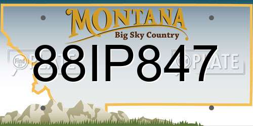 88IP847 Montana License Plate