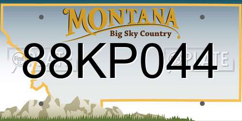 88KP044 Montana License Plate