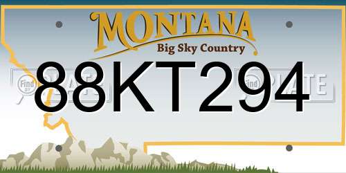 88KT294 Montana License Plate